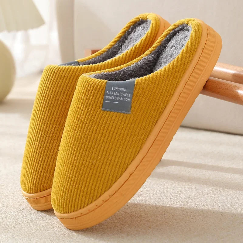 Women's Ribbed Fuzzy Slippers