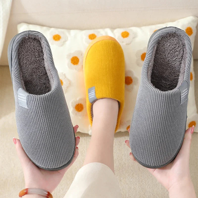 Women's Ribbed Fuzzy Slippers