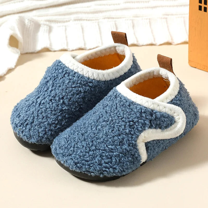 Children's Plush House Shoes with Velcro Closure