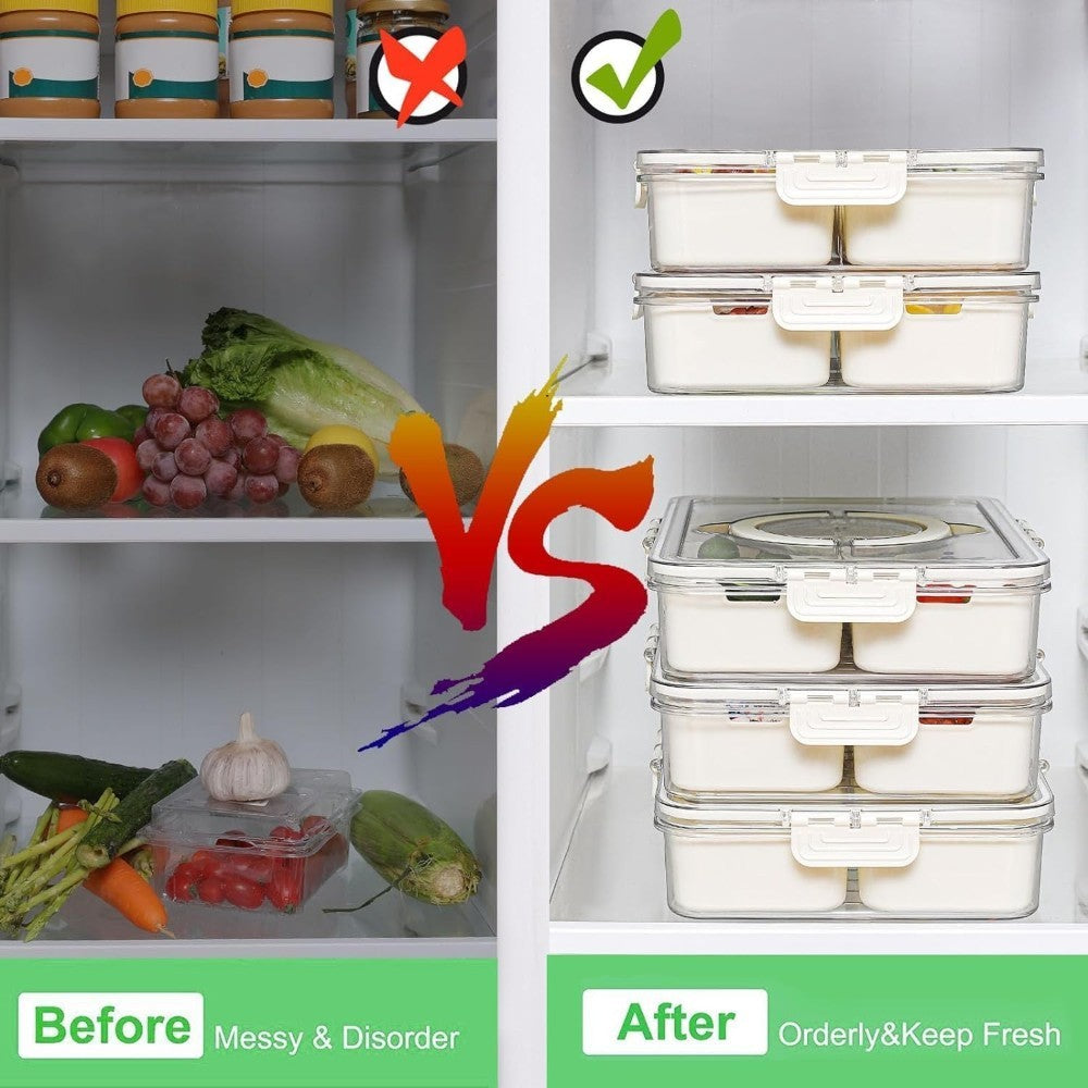 Divided Food Storage Container for Fridge