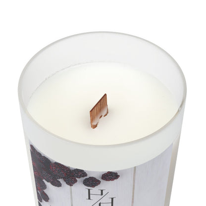11oz Scented Candle in Frosted Glass, Wooden Wick