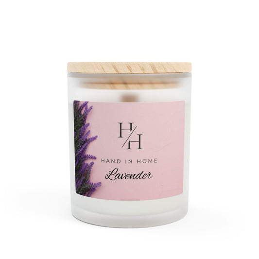 11oz Scented Candle in Frosted Glass, Wooden Wick