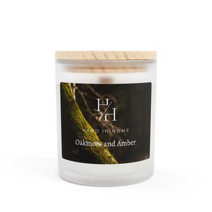 11oz Scented Candle in Frosted Glass, Wooden Wick