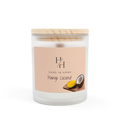 11oz Scented Candle in Frosted Glass, Wooden Wick