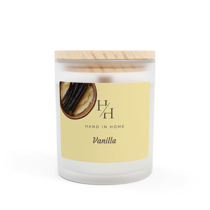 11oz Scented Candle in Frosted Glass, Wooden Wick
