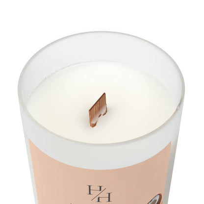 11oz Scented Candle in Frosted Glass, Wooden Wick