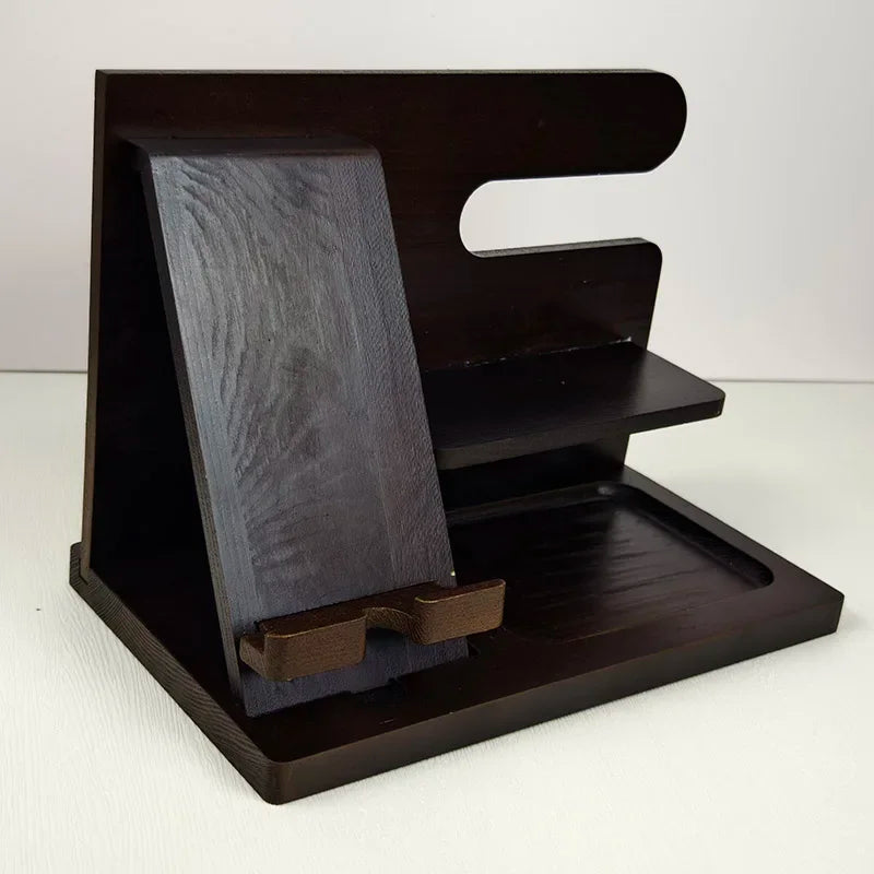 Wooden Phone and Accessory Holder for Men