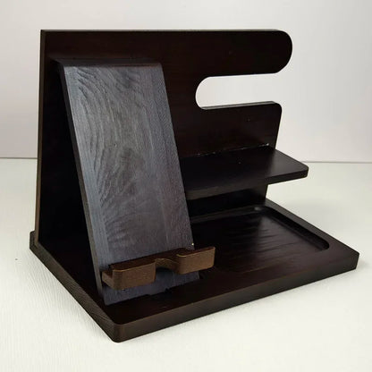 Wooden Phone and Accessory Holder for Men
