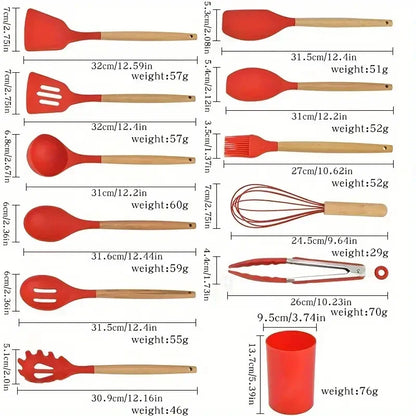 12 Piece Silicone Cooking Utensils Set