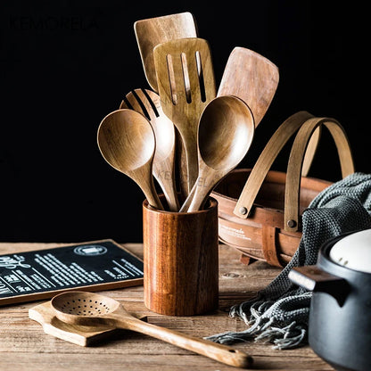 Teak Wooden Cooking Utensil Set