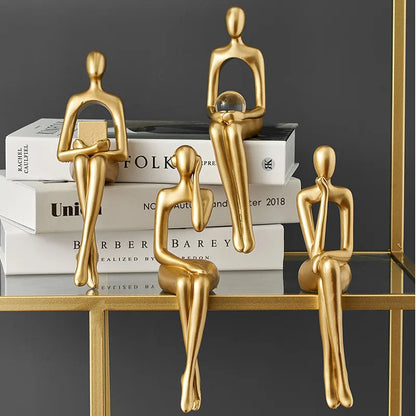 Gold Abstract Thinker Decoration Figuring