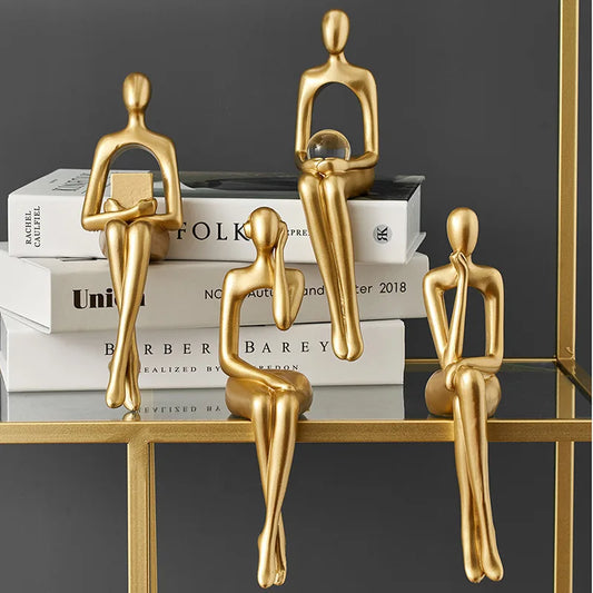 Gold Abstract Thinker Decoration Figuring