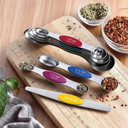 8 Piece Magnetic Measuring Spoon Set with Leveler