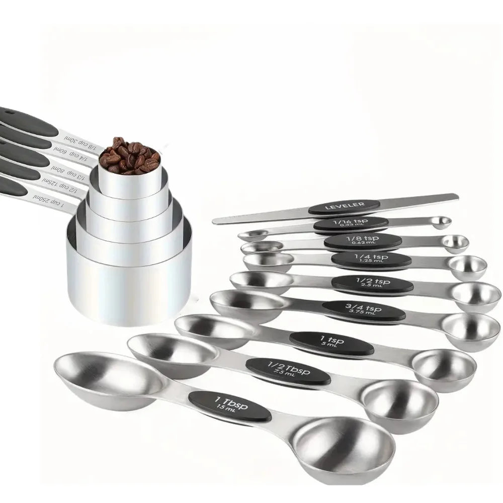 14 Piece Measuring Cup and Spoon Set with Bonus Leveler