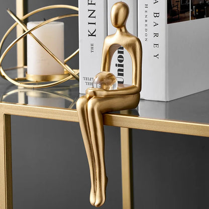 Gold Abstract Thinker Decoration Figuring