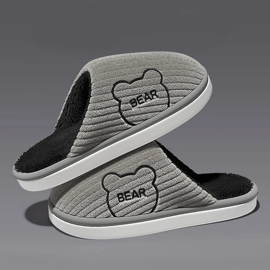 Men's Slip-On Ribbed Fuzzy Lined Slipper House Shoes