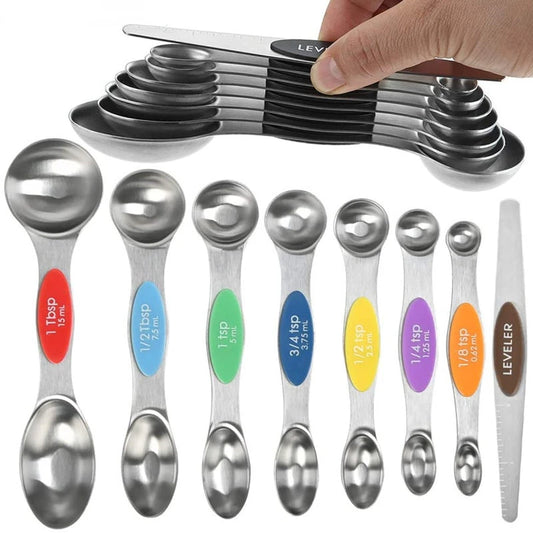8 Piece Magnetic Measuring Spoon Set with Leveler