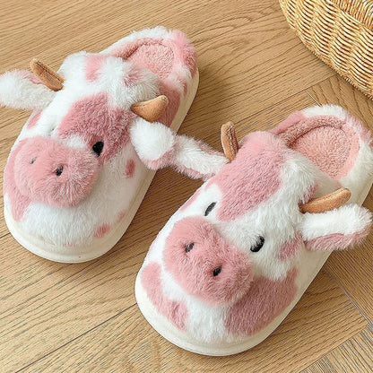 Women's Cartoon Cow Slippers