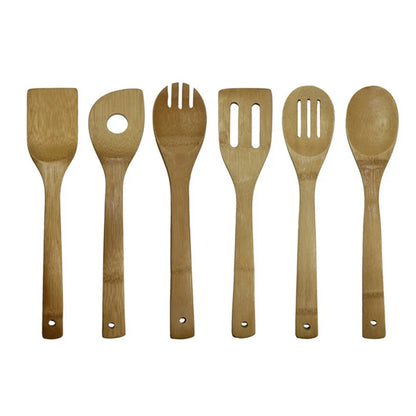 6 Piece Bamboo Utensil Set