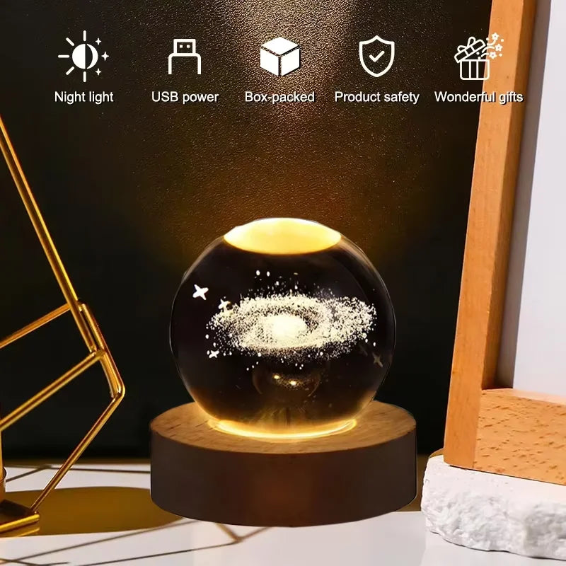 Galaxy, Outer Space, Themed Crystal Ball Night Light