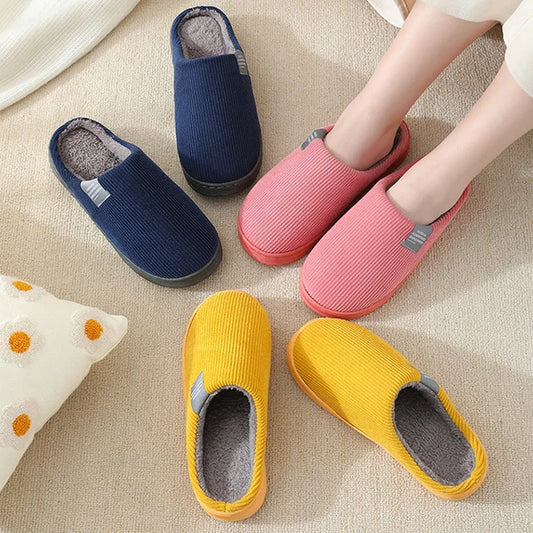 Women's Ribbed Fuzzy Slippers