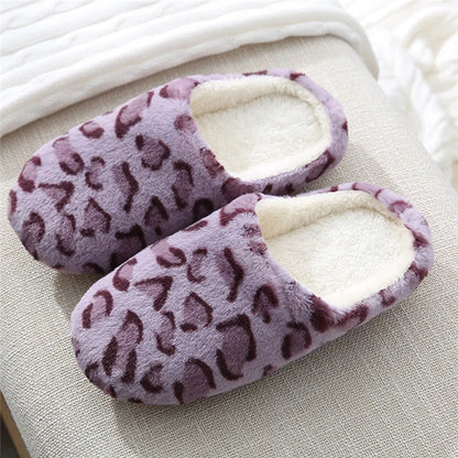Women's Fur Leopard Print Slippers