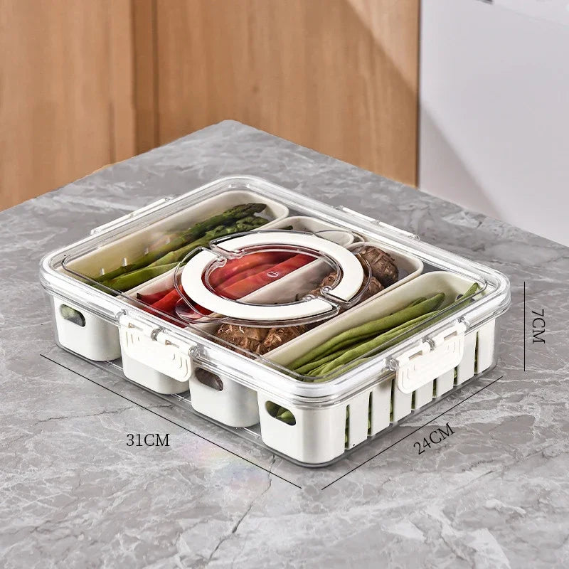 4 or 8 Section Divided Fridge Storage for fruits, vegetables, deli