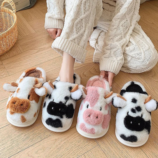Women's Cartoon Cow Slippers