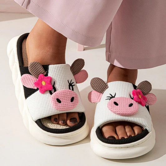 Women's Cartoon Cow Slipper Sandals