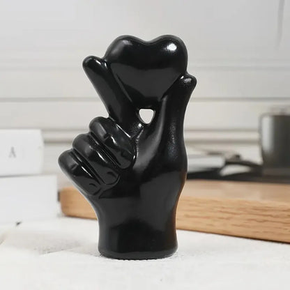 Resin Heart Love Hand Sculpture Decor