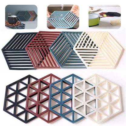 Hexagon Silicone Trivet Mats And Hot Pads