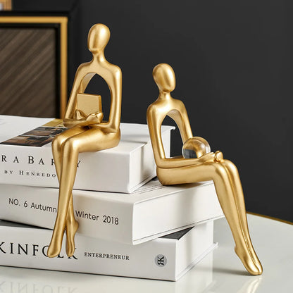 Gold Abstract Thinker Decoration Figuring