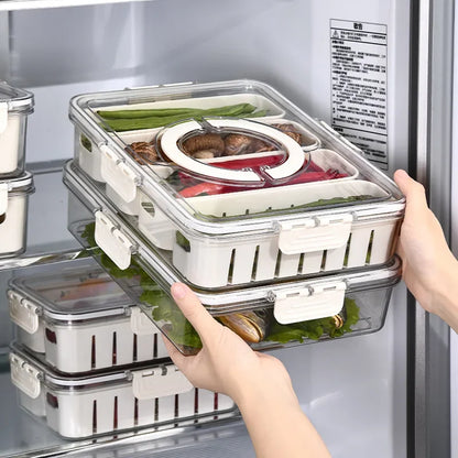 4 or 8 Section Divided Fridge Storage for fruits, vegetables, deli