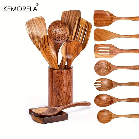 Teak Wooden Cooking Utensil Set
