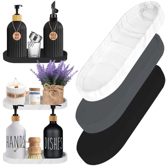 Silicone Vanity Tray for Bathroom, Bedroom, or Kitchen